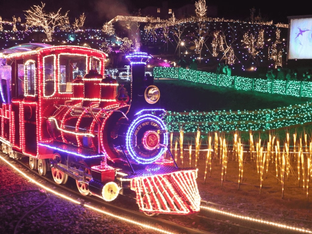 汽車 電車 トレイン クリスマスイルミネーション 息苦しかっ